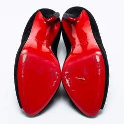 Pre Owned Christian Louboutin Black Suede Chester Fille Ankle Booties Size 41