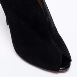 Pre Owned Christian Louboutin Black Suede Chester Fille Ankle Booties Size 41