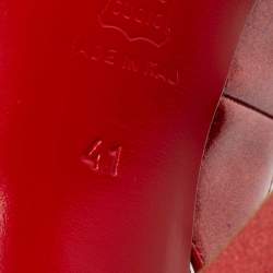 Pre Owned Christian Louboutin Red Glitter Patent Leather No Prive Slingback Sandals Size 41