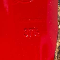 Pre Owned Christian Louboutin Gold Brocade Fabric Kirazissimo Slingback Sandals Size 37.5