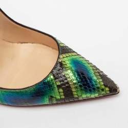 Pre Owned Christian Louboutin Tri Color Snakeskin Leather So Kate Pumps Size 41
