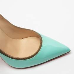 Pre Owned Christian Louboutin Tri-Color Patent Leather and Glitter Tucsick Pumps Size 41