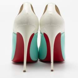 Pre Owned Christian Louboutin Tri-Color Patent Leather and Glitter Tucsick Pumps Size 41