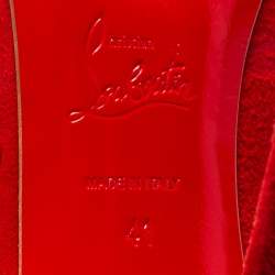 Pre Owned Christian Louboutin Red Suede Embellished Pumps Size 41