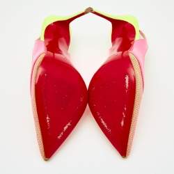 Christian Louboutin Multicolor Patent Leather and Mesh Miluna Slingback Sandals Size 41