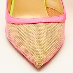 Christian Louboutin Multicolor Patent Leather and Mesh Miluna Slingback Sandals Size 41