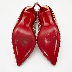 Pre Owned Christian Louboutin Red Velvet Studded Billy Pumps Size 40