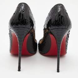Pre Owned Christian Louboutin Black Python Leather So Kate Pumps Size 41