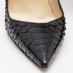Pre Owned Christian Louboutin Black Python Leather So Kate Pumps Size 41