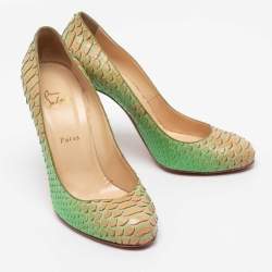 مملوكة مسبقًا Christian Louboutin Multicolor Python Simple Pumps Size 41
