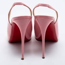 Christian Louboutin Pink Patent Leather Private Number Slingback Sandals Size 41