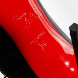 Pre Owned Christian Louboutin Black Leather Mega Vamp Peep Toe Pumps Size 39