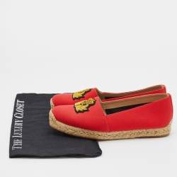 مملوكة مسبقًا حذاء لوفرز كريستيان لوبوتان إسبادريل غالا أحمر مطرز كريست مقاس 36