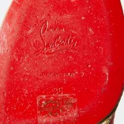 مملوكة مسبقًا حذاء لوفرز كريستيان لوبوتان إسبادريل غالا أحمر مطرز كريست مقاس 36