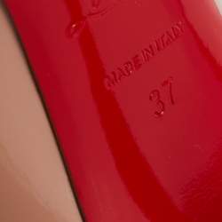 Pre Owned Christian Louboutin Beige Patent Leather So Kate Pumps Size 37