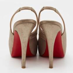 Christian Louboutin Metallic Leather No Prive Slingback Sandals Size 35