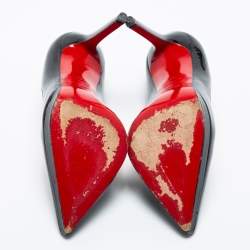 Pre Owned حذاء كعب عالي كريستيان لوبوتان بيغال بلاتو جلد لامع أسود نعل سميك مقاس 37