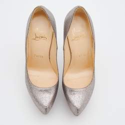 Pre Owned حذاء كعب عالي كريستيان لوبوتان دافوديل غليتر متعدد الألوان نعل سميك مقاس 35