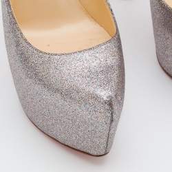 Pre Owned حذاء كعب عالي كريستيان لوبوتان دافوديل غليتر متعدد الألوان نعل سميك مقاس 35