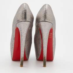 Pre Owned حذاء كعب عالي كريستيان لوبوتان دافوديل غليتر متعدد الألوان نعل سميك مقاس 35