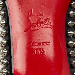 Pre Owned حذاء فلات بالرينا كريستيان لوبوتان بيغال جلد لامع أسود مرصع بمسامير سبايك مقاس 36.5