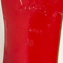 مملوكة مسبقًا صندل كريستيان لوبوتان ليدي جلد أبيض لامع مقدمة مفتوحة مقاس 38