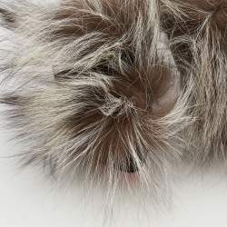 مملوكة مسبقًا Christian Louboutin Brown Suede Splash Fur Platform Slingback Sandals Size 37.5