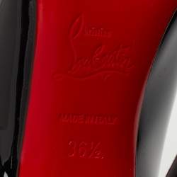 Pre Owned Christian Louboutin Black Patent Leather Kate Pumps Size 36.5