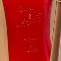 Pre Owned Christian Louboutin Beige Patent Leather So Kate Pumps Size 38.5
