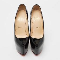مملوكة مسبقًا Christian Louboutin Black Patent Leather Daffodile Platform Pumps Size 37.5