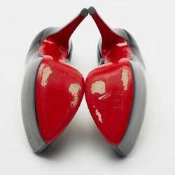 مملوكة مسبقًا Christian Louboutin Black Patent Leather Daffodile Platform Pumps Size 37.5