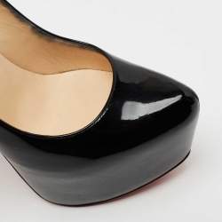 مملوكة مسبقًا Christian Louboutin Black Patent Leather Daffodile Platform Pumps Size 37.5