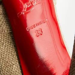 مملوكة مسبقًا Christian Louboutin Beige Jute Fabric Jenny Platform Knot Peep Toe Pumps Size 38
