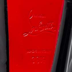 Pre Owned Christian Louboutin Black Patent Leather Allegra Peep-Toe Sandals Size 38.5