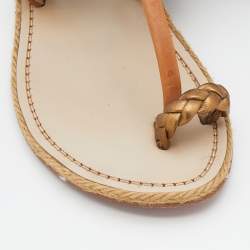 Pre Owned Christian Louboutin Multicolor Leather And Calf Hair Hola Chica Toe Ring Flat Sandals Size 37