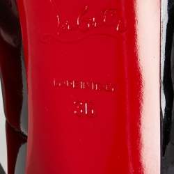 مملوكة مسبقًا Christian Louboutin Black Patent Leather Very Prive Peep-Toe Pumps Size 36
