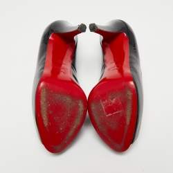 مملوكة مسبقًا Christian Louboutin Black Patent Leather Very Prive Peep-Toe Pumps Size 36