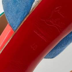 مملوكة مسبقًا Christian Louboutin Multicolor Suede and Python Leather Pitou Cut Out Platform Pumps Size 40