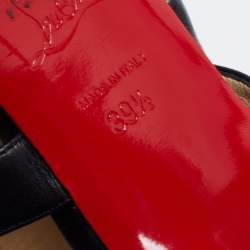 Christian Louboutin Black Leather Denis Caged Sandals Size 39.5