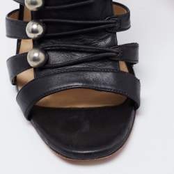 Christian Louboutin Black Leather Denis Caged Sandals Size 39.5