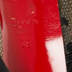 Christian Louboutin Black Lace and Satin Fetilo Peep-Toe Pumps Size 38
