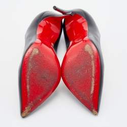 مملوكة مسبقًا Christian Louboutin Black Leather Pigalle Pointed Toe Pumps Size 37