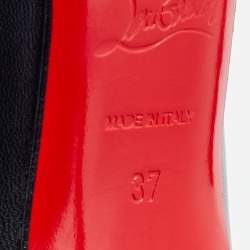 مملوكة مسبقًا Christian Louboutin Black Leather Pigalle Pointed Toe Pumps Size 37