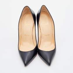 مملوكة مسبقًا Christian Louboutin Black Leather Pigalle Pointed Toe Pumps Size 37