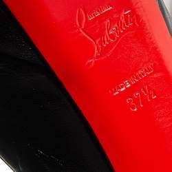 Pre Owned Christian Louboutin Black Leather Bianca Platform Pumps Size 37.5