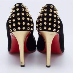 Pre Owned Christian Louboutin Black Suede Zappa  Pointed Toe Pumps 37.5