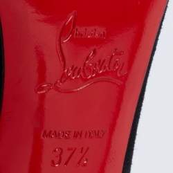 Pre Owned Christian Louboutin Black Suede Zappa  Pointed Toe Pumps 37.5