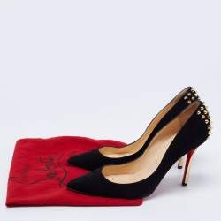 Pre Owned Christian Louboutin Black Suede Zappa  Pointed Toe Pumps 37.5