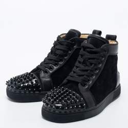 Louis Suede Embellished Sneakers in Black - Christian Louboutin