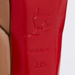 Pre Owned Christian Louboutin Beige Patent Leather Bianca Pumps Size 38.5
